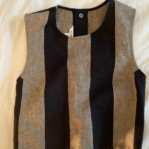 Ali Golden Striped Linen Top